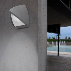 Applique da giardino E27 23W in ABS e vetro color grigio - PIRAMID