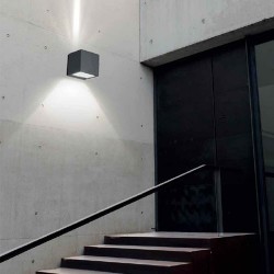 Applique da giardino G12 70W HID in alluminio e vetro color grigio - AFRODITA