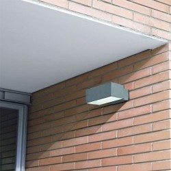 Applique da giardino R7s 70W HID in alluminio e vetro color grigio - AFRODITA