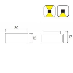 Applique da giardino R7s 70W HID in alluminio e vetro color grigio scuro - AFRODITA