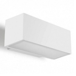Applique da giardino R7s 150W in alluminio e vetro color bianco - AFRODITA