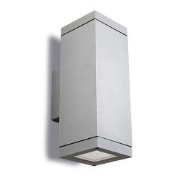Applique da giardino 2 x E27 PAR30 max. 75W in alluminio e vetro color grigio - AFRODITA