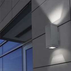 Applique da giardino 2 x E27 PAR30 max. 75W in alluminio e vetro color grigio scuro - AFRODITA