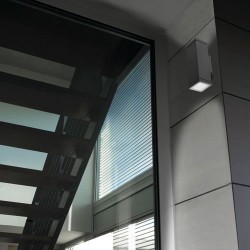 Applique da giardino 2 x E27 PAR30 max. 75W in alluminio e vetro color grigio scuro - AFRODITA