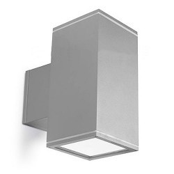 Appliques da giardino G12 70W HID in alluminio e vetro color grigio - AFRODITA