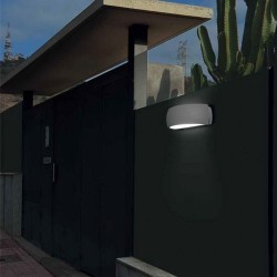 Lampada da giardino esterno E27 max. 60W in alluminio e vetro color grigio - DELFOS