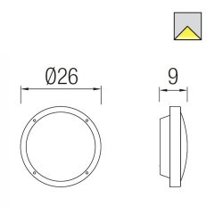 Plafoniera da esterno grigio Ø26cm - BASIC