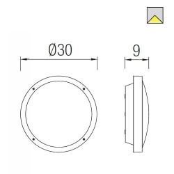 Plafoniera da esterno grigio Ø36cm - BASIC