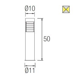 Lampioncino 50cm da esterno acciaio inox - PRIAP