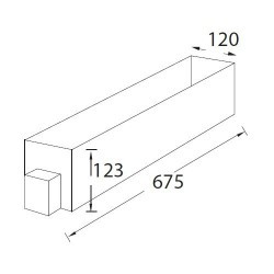 Lampada 65cm da incasso a pavimento esterno acciaio - GEA