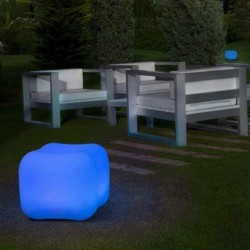 Lampada LED RGB decorativa da giardino bianco - ROCK