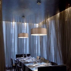 Lampada a sospensione nichel satinato + grigio opera - UP&DOWN