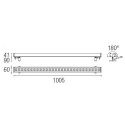 Bagna parete LED 48W 3768LM RGB in alluminio color alluminio - TRON