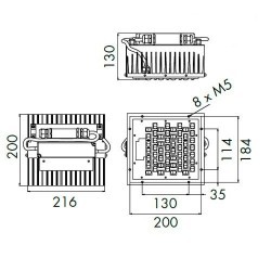 Kit LED 65W 6117LM asimmetrico per sostituzione in lampioni stradali