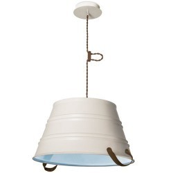 Lampada a sospensione Ø450mm, marrone + bianco - BUCKET