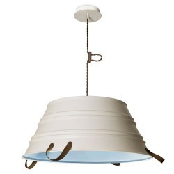 Lampada a sospensione Ø600mm, marrone + bianco - BUCKET