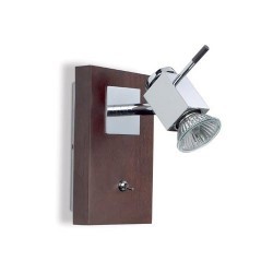Faretti 1 luce GU10 in legno, marrone + cromo - WOOD