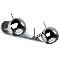 Faretto da parete 2 luci LED, cromo - TRINITY