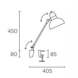 Lampada studio da parete/pinza, bianco - FLEX