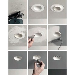 Downlight a incasso in gesso bianco