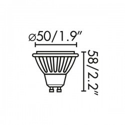 Lampadina LED GU10 8W 500lm 2700K 38º Dimmerabile