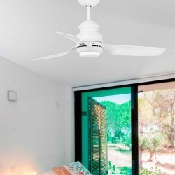 Ventilatore da Soffitto bianco con luce LED Faro PHUKET