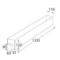 Lampada LED 125cm da incasso a pavimento acciaio - GEA