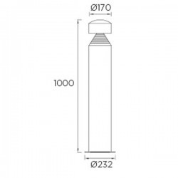 Lampioncino LED 13W 3000K 1248lm 800mm Leds-C4 NEWTON grigio urbano