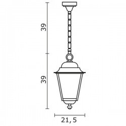 Lanterna da esterno Sospensione ELITE 4 IP43 E27 Opaco Bianco