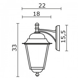 Lanterna da esterno Braccio up ELITE 4 IP43 E27 Opaco Nero
