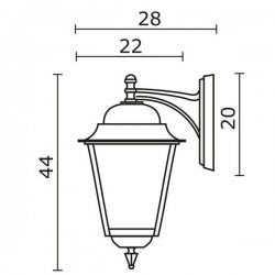 Lanterna da esterno Braccio up ELITE 4 IP43 E27  Trasparente Nero