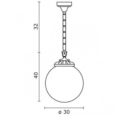 CRISTHER LIGHTING Lampada A Sospensione Per Esterno INDURA GLOBO – Bianco/Nero, Diffusore Opale, Ø30xH72cm, E27 Max 70W. - 3