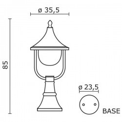 Lampioncino da giardino POLAR IP43 E27 100W Antracite