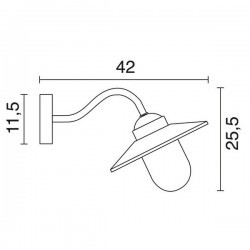 Applique da esterno BRIXEN IP55 E27 60W Opaco Nero