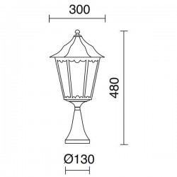 Lampioncini da giardino PIN IP43 70W E27 Nero Vetro Opaco