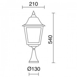 Lampioncini da giardino ROB IP43 70W E27 Nero Vetro Opaco