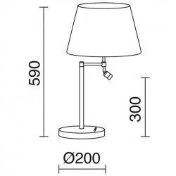 Lampada da tavolo  EDA con lettore LED E27 60W+LED 3W Cromo 