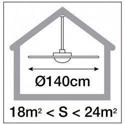 Ventilatore da soffitto FUJIL sin luce IP20 Ø140cm Bianco 