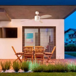 Ventilatore da soffitto DC con luce LED bianco LEDS-C4 Tramuntana Ø142cm IP44