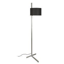 Lampada Faro Stand Up Piantane Alluminio Paralume Nera E27 20W 