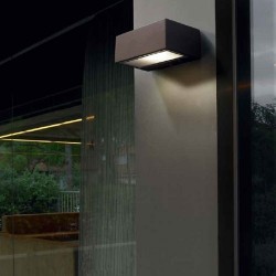 Applique da giardino R7s max. 100W in alluminio e vetro color grigio - NEMESIS