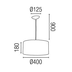 Ciondolo cms 40. due lampade di sette metalli-PVC-tessili per interni bianco E27