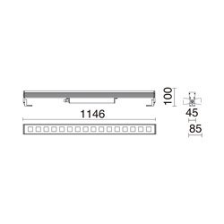 Faretto superfície WALK IP67 LED SMD RGBW 80W 0K grigio Cristher 920C-L1480F-03