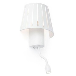 Lampada applique E27 con lettore LED in metallo color bianco - MIX