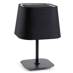 Lampada da tavolo E27 in metallo e tessile color nero - SWEET