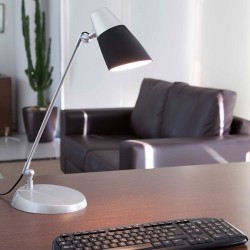 Lampada da scrivania E27 in alluminio e PC color nero - LEO