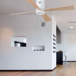 Ventilatore da soffitto con luce LED e telecomando bianco - Faro TIMOR