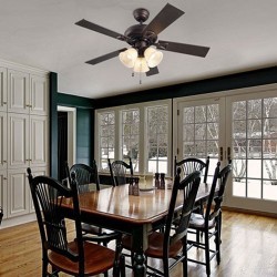 Ventilatore da soffitto con luce color marrone rame - DOMINICA