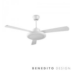 Ventilatore da soffitto con luce e telecomando color bianco - BAHIA