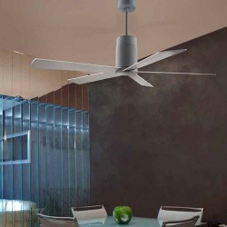 Ventilatore da soffitto con telecomando color nichel satinato - RODAS